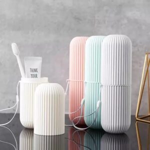 Portable Toothbrush Holder Case Toothpaste Storage Cup Household Travel (random color)