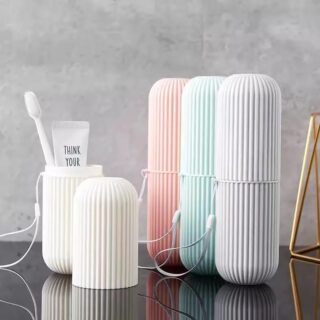 Portable Toothbrush Holder Toothpaste Storage Cup Household Travel   (random color)