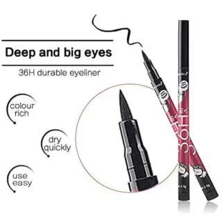 (Pack of 06) YANQINA 36H Precision Liquid Waterproof Eyeliner Pencil | Eye Liner (Black)