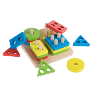 Lewo Wooden Puzzle Toddler Toys Shapes