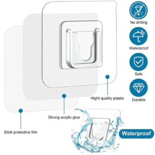 (pack of 10 ) Double Sided Self Adhesive Wall Hooks