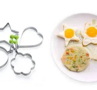 Pack Of 4 New Mould Style Fried Egg Pancake Shaper | Egg Shaper Kitchen Tools Star, Heart, Round, Flower Shaped Stainless Steel
